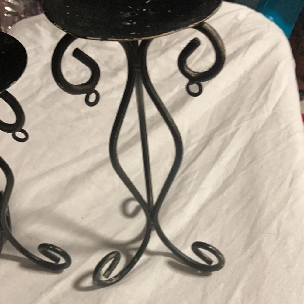 Wrought iron retro 70’s style Mediterranean candle holders